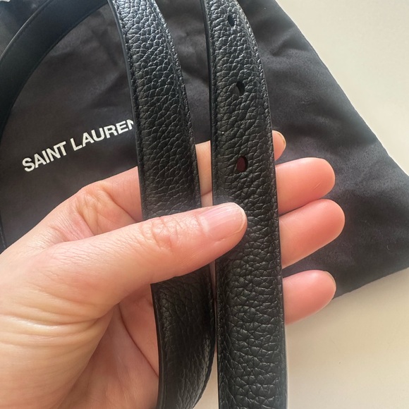 YSL Cassandre Thin Belt with square buckle in grained leather (sold out) size 75 - Picture 5 of 6